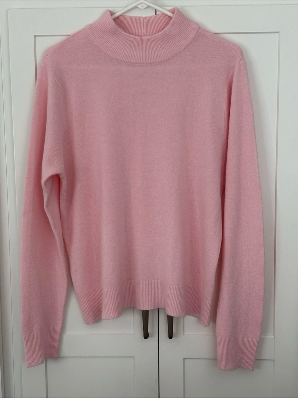 Elisabeth Williams Sweater Womens Large Pink Knit Pullover Mock Neck